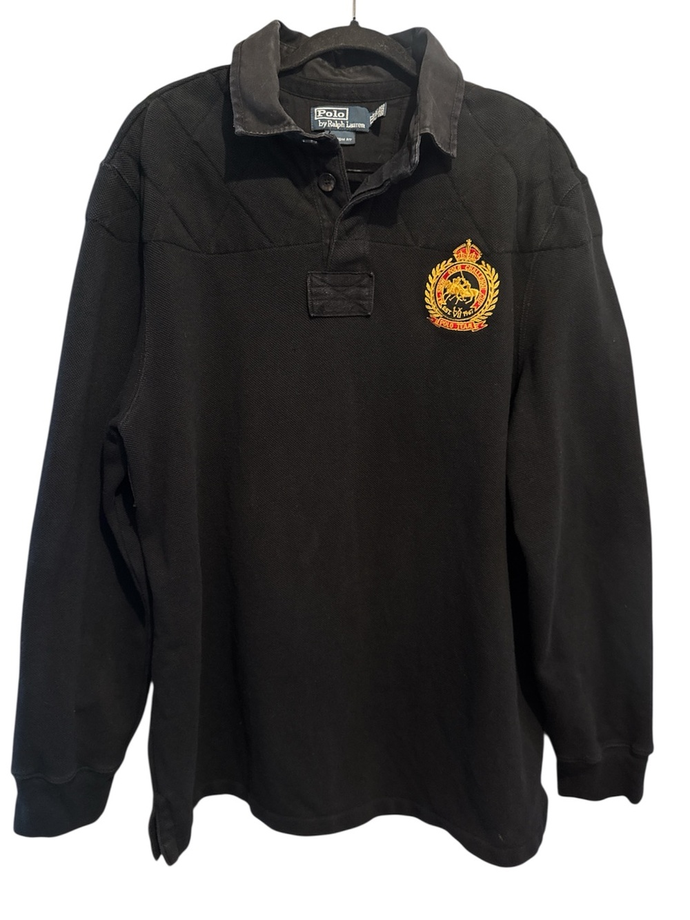 Polo Ralph Lauren RL Snow‎ Cup Rugby Polo Shirt Men's XXL Pony Crest Elbow Patch